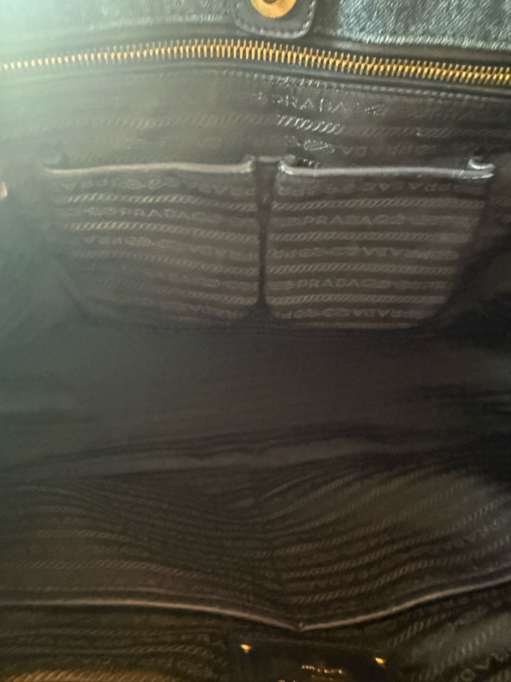 Prada Denim Tote in Dark Blue with Gold Accents - Picture 10 of 11
